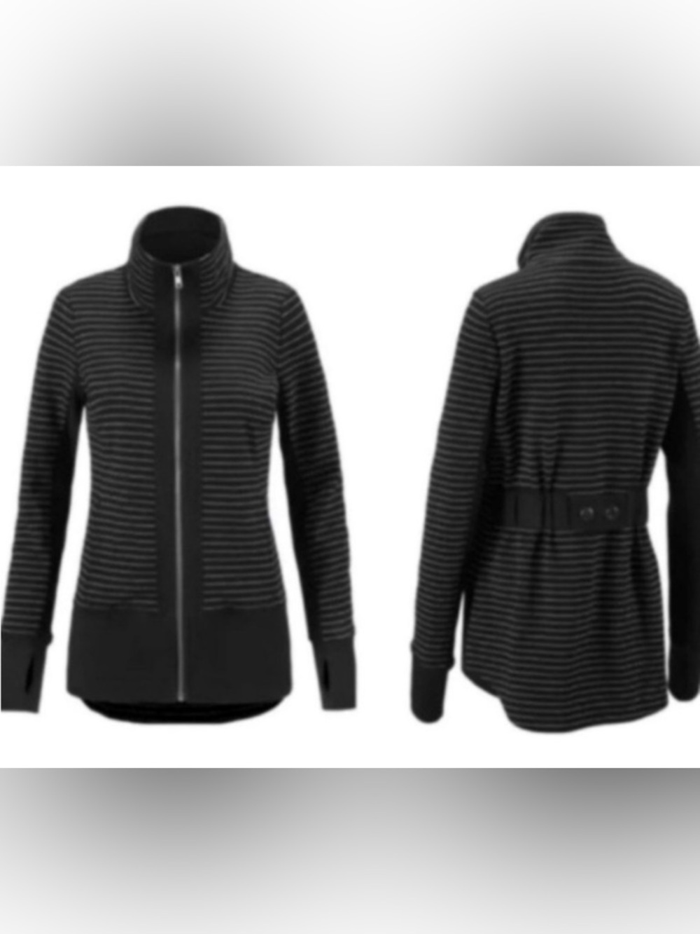 CAbi Black Striped Sprint Zip Up Jacker Style 3378 - Picture 2 of 4